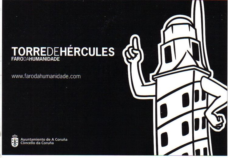 POSTAL ESPAÑA CORUÑA TORRE DE HERCULES FARO HUMANIDAD CARTE POSTALE POSTCARD 